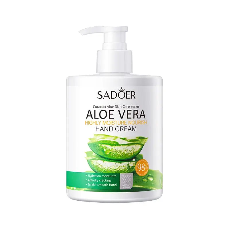 SADOER Crème Mains Aloe Vera 98% – Hydratation & Réparation des Mains Sèches 450g