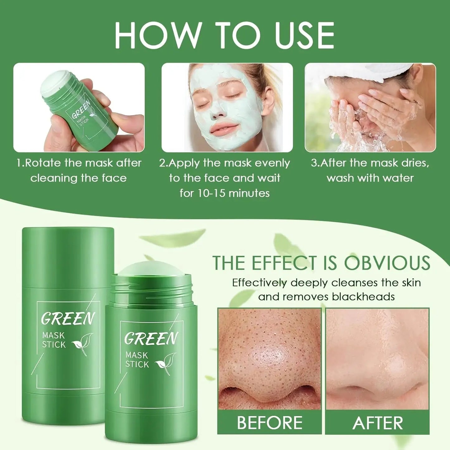 Masque Stick Green – Nettoyage Profond & Anti-Points Noirs