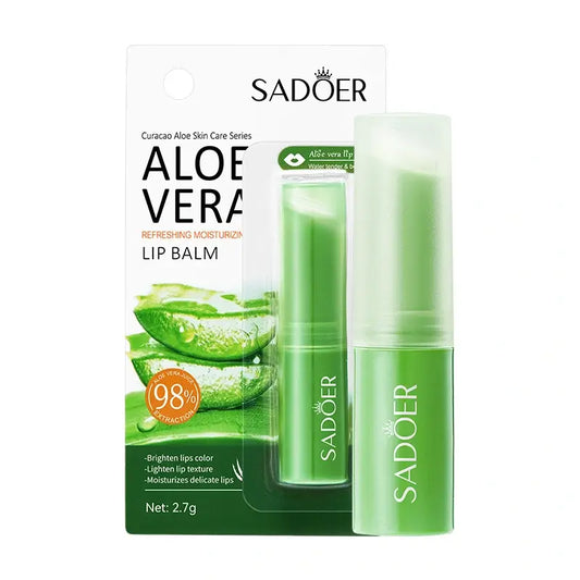 SADOER Baume à Lèvres Aloe Vera 98% Hydratation & Éclat Naturel 2,7 g