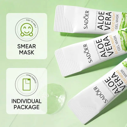 SADOER Aloe Vera Good Night Gel Mask | Masque de Nuit Hydratant & Réparateur 20 pcs