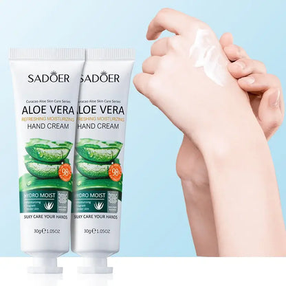 SADOER Crème Mains Aloe Vera 98% – Hydratation & Réparation des Mains Sèches 30g